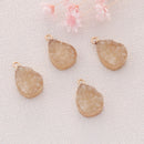 10PCS Teadrop Imitation Druzy, Beige Druzy Charm, Resin Druzy Pendant Charm Drop, Bezel Gem Druzy, Jewelry Findings