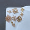 10pcs CZ Pave Charm, Zircon Branches Pendant, flower Branches Charm Connector, Jewelry Making,Material Craft Supplies