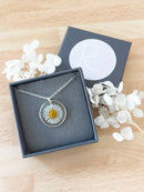 Small Silver Daisy Necklace For Women, Real White Daisy Jewellery For Her, sterling silver daisy pendant necklace birthday gift