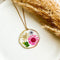 Pressed wildflowers necklace, Resin dried flower pendant, Multi flower necklace, Daisy and forget me not necklace, Resin jewelry flower