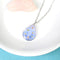 Gold forget-me-not necklace, real pressed flower teardrop pendant, handmade resin jewelry, blue forget me nots, dried botanical necklace