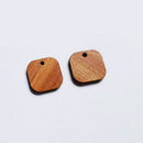 10pcs Square Wood Charm Pendant