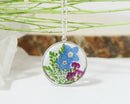 Forget me not Pressed flower necklace, Resin flower necklace, Terrarium Jewelry, Resin necklace, Real flower, Sterling Silver Necklace