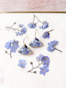 Pressed flower forget-me-not earrings / botanical jewellery / bridesmaid / dainty