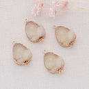 10PCS Teadrop Imitation Druzy, Beige Druzy Charm, Resin Druzy Pendant Charm Drop, Bezel Gem Druzy, Jewelry Findings