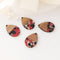 4pcs Epoxy Resin Pendants, Teardrop Translucent White Resin Findings, Wood and Resin Pendant, Color Blocked, Teardrop Charm