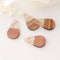 4pcs Epoxy Resin Pendants, Teardrop Translucent White Resin Findings, Wood and Resin Pendant, Color Blocked, Teardrop Charm