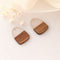 4pcs Epoxy Resin Pendants, Teardrop Translucent White Resin Findings, Wood and Resin Pendant, Color Blocked, Teardrop Charm