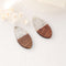 4pcs Epoxy Resin Pendants, Teardrop Translucent White Resin Findings, Wood and Resin Pendant, Color Blocked, Teardrop Charm