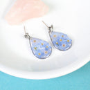 Silver forget me not earrings, Mother's Day gift, pressed flower earrings, handmade jewelry, resin, botanical, handcrafted, forget-me-not