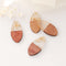 4pcs Epoxy Resin Pendants, Teardrop Translucent White Resin Findings, Wood and Resin Pendant, Color Blocked, Teardrop Charm