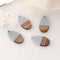 4pcs Epoxy Resin Pendants, Teardrop Translucent White Resin Findings, Wood and Resin Pendant, Color Blocked, Teardrop Charm