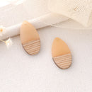 4pcs Epoxy Resin Pendants, Teardrop Translucent White Resin Findings, Wood and Resin Pendant, Color Blocked, Teardrop Charm