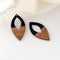 4pcs Epoxy Resin Pendants, Oval Translucent White Resin Findings, Wood and Resin Pendant, Color Blocked, Oval Wood Charm