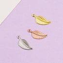 10PCS Stainless Steel Leaf Charm,Tiny Mini Leaf Pendant, Gold Initial Charm,Vermeil Pendant