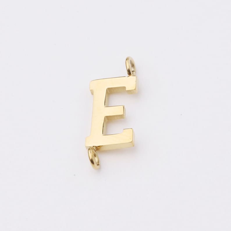 5PCS Stainless Steel Letter Charm,Letter Connector,Gold Initial Charm,Vermeil Letter Pendant,Gold Initial Charms,A-Z, 8*10mm