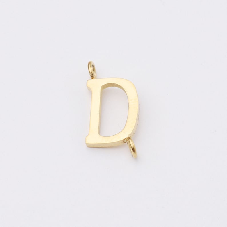 5PCS Stainless Steel Letter Charm,Letter Connector,Gold Initial Charm,Vermeil Letter Pendant,Gold Initial Charms,A-Z, 8*10mm