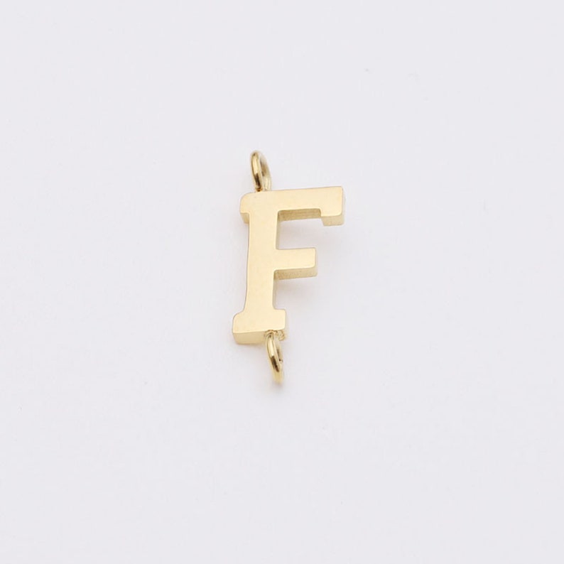 5PCS Stainless Steel Letter Charm,Letter Connector,Gold Initial Charm,Vermeil Letter Pendant,Gold Initial Charms,A-Z, 8*10mm