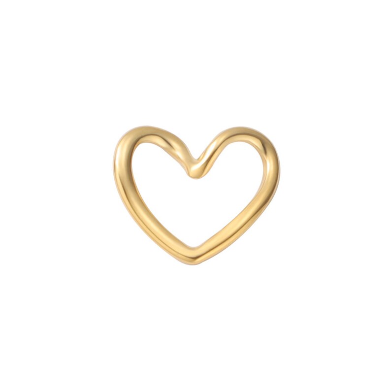 10PCS Stainless Steel Heart Charm,Tiny Mini Heart Connector,Vermeil Pendant