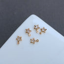 10pcs CZ Pave four leaf clover Charm, star Zircon Pendant, flower clover Charm Connector, Jewelry Making,Material Craft Supplies