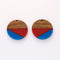 4pcs Epoxy Resin Pendants, Round Circle ranslucent White Resin Findings, Wood and Resin Pendant, Color Blocked, Large Round Charm