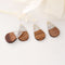 4pcs Epoxy Resin Pendants, Teardrop Translucent White Resin Findings, Wood and Resin Pendant, Color Blocked, Teardrop Charm