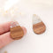 4pcs Epoxy Resin Pendants, Teardrop Translucent White Resin Findings, Wood and Resin Pendant, Color Blocked, Teardrop Charm