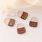 4pcs Epoxy Resin Pendants, Teardrop Translucent White Resin Findings, Wood and Resin Pendant, Color Blocked, Teardrop Charm