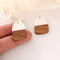 4pcs Epoxy Resin Pendants, Teardrop Translucent White Resin Findings, Wood and Resin Pendant, Color Blocked, Teardrop Charm