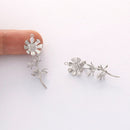 6pcs platinum plated daisy flower charm, daisy Pendant ,daisy bouquet, plant,Jewelry Making,diy supply