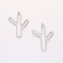 6pcs real gold plated cactus charm, hollow cactus Pendant ,daisy bouquet,minimalist, plant,Jewelry Making,diy supply