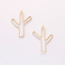 6pcs real gold plated cactus charm, hollow cactus Pendant ,daisy bouquet,minimalist, plant,Jewelry Making,diy supply