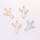 6pcs real gold plated cactus charm, hollow cactus Pendant ,daisy bouquet,minimalist, plant,Jewelry Making,diy supply