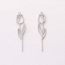 6pcs platinum plated tulip flower charm, tulip Pendant ,tulip bouquet, plant,Jewelry Making,diy supply