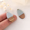 4pcs Epoxy Resin Pendants, Teardrop Translucent White Resin Findings, Wood and Resin Pendant, Color Blocked, Teardrop Charm