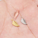 10PCS Stainless Steel Leaf Charm,Tiny Mini Leaf Pendant, Gold Initial Charm,Vermeil Pendant