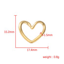 10PCS Stainless Steel Heart Charm,Tiny Mini Heart Connector,Vermeil Pendant