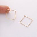 10PCS. Real Gold Plated Diamond Charm, Hollow Diamond Pendant,Brass Finding,Earring Jewelry DIY Material