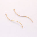 10pcs Wavy Bar Charm, Brass Tassels, For Jewelry Making