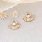 6pcs cz pave Fan Shape charm,bracelet necklace pendant,pave charm,gold plated over brass