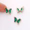 6pcs Gold Plated Crystal Butterfly Charm, Glass Butterfly Connector, Link, Animal Insects Finding,Jewelry makeing