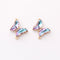 6pcs Iridescent Two Tone Gradient Colorful Glass Butterfly Charm, Ombre Glass Butterfly Connector,Jewelry Making Materials, Wholesale