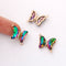 6pcs Gold Plated Crystal Butterfly Charm, Ombre Glass Butterfly Connector, Link, Insects, Animal, Jewelry Making Materials, Wholesale