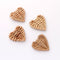 4pcs Natural Rattan Wood Earring Hoops,Heart Wooden Charms Handwoven Circle Findings Woven Boho Jewelry Making Blanks