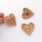 4pcs Natural Rattan Wood Earring Hoops,Heart Wooden Charms Handwoven Circle Findings Woven Boho Jewelry Making Blanks