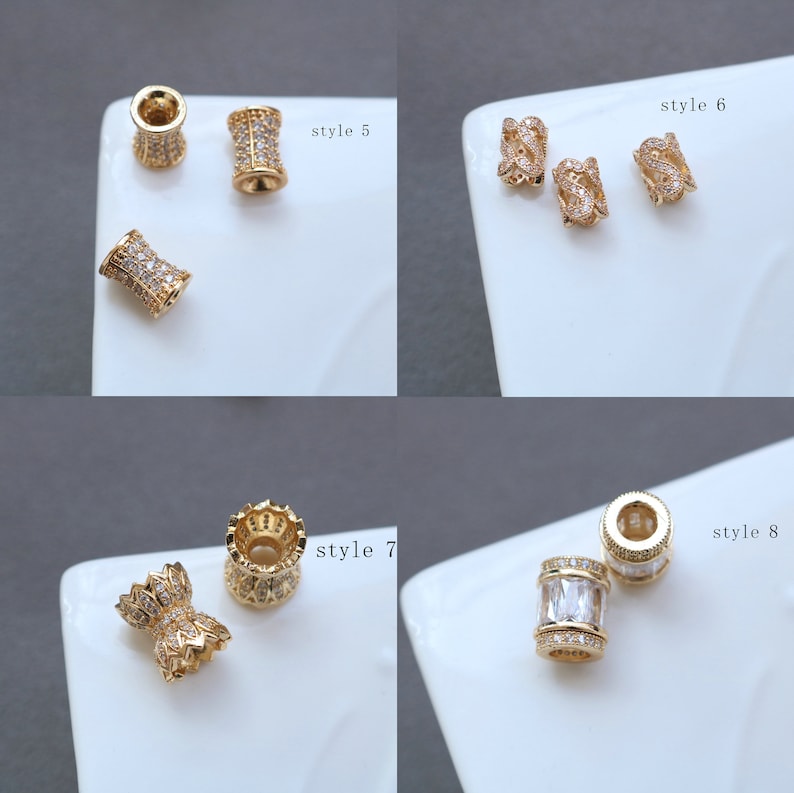 10pcs CZ Pave beads, zircon bracelet beads Charm Pendant, crystal Pave Charm, zircon Spacer Beads Round