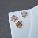 10pcs CZ Pave Charm, Zircon Branches Pendant, flower Branches Charm Connector, Jewelry Making,Material Craft Supplies