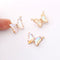 6pcs Iridescent Two Tone Gradient Colorful Glass Butterfly Charm, Ombre Glass Butterfly Connector,Jewelry Making Materials, Wholesale