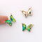 6pcs Iridescent Two Tone Gradient Colorful Glass Butterfly Charm, Ombre Glass Butterfly Connector,Jewelry Making Materials, Wholesale