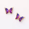 6pcs Iridescent Two Tone Gradient Colorful Glass Butterfly Charm, Ombre Glass Butterfly Connector,Jewelry Making Materials, Wholesale